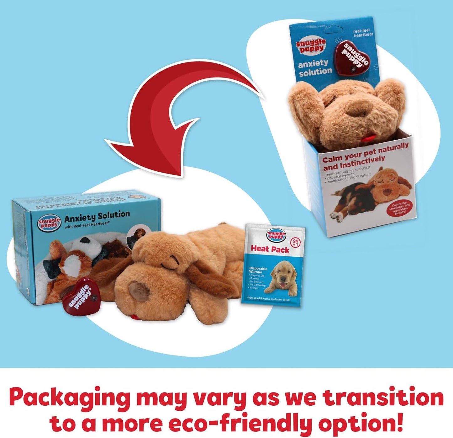 Snuggle Puppy Heartbeat Plush Toy Dogs - Anxiety Relief, Calming Support - Comfort Companion Behavioral Training - Biscuit Color