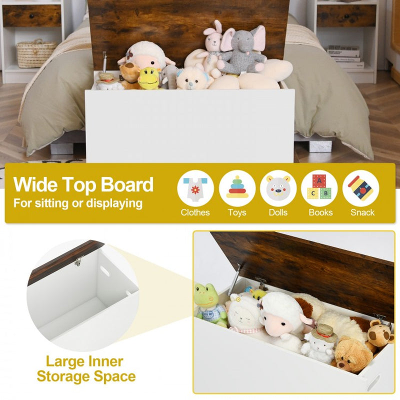 Pneumatic-Assist Flip-Top Storage Chest with Self-Locking Lid