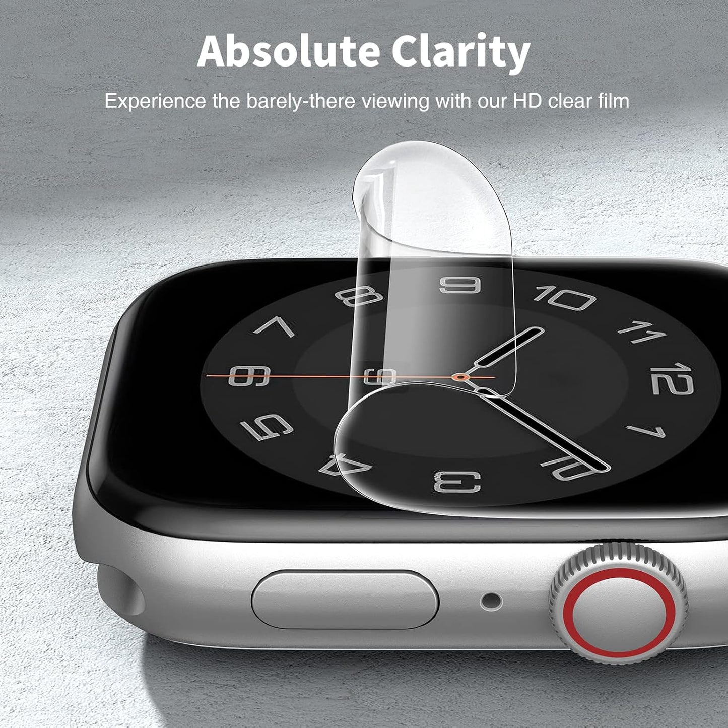 6-Pack Self-Healing TPU Screen Protectors for Apple Watch Series 9/8/7 (45mm) - Scratch-Resistant, Bubble-Free, HD Clarity, Anti-Glare, Transparent