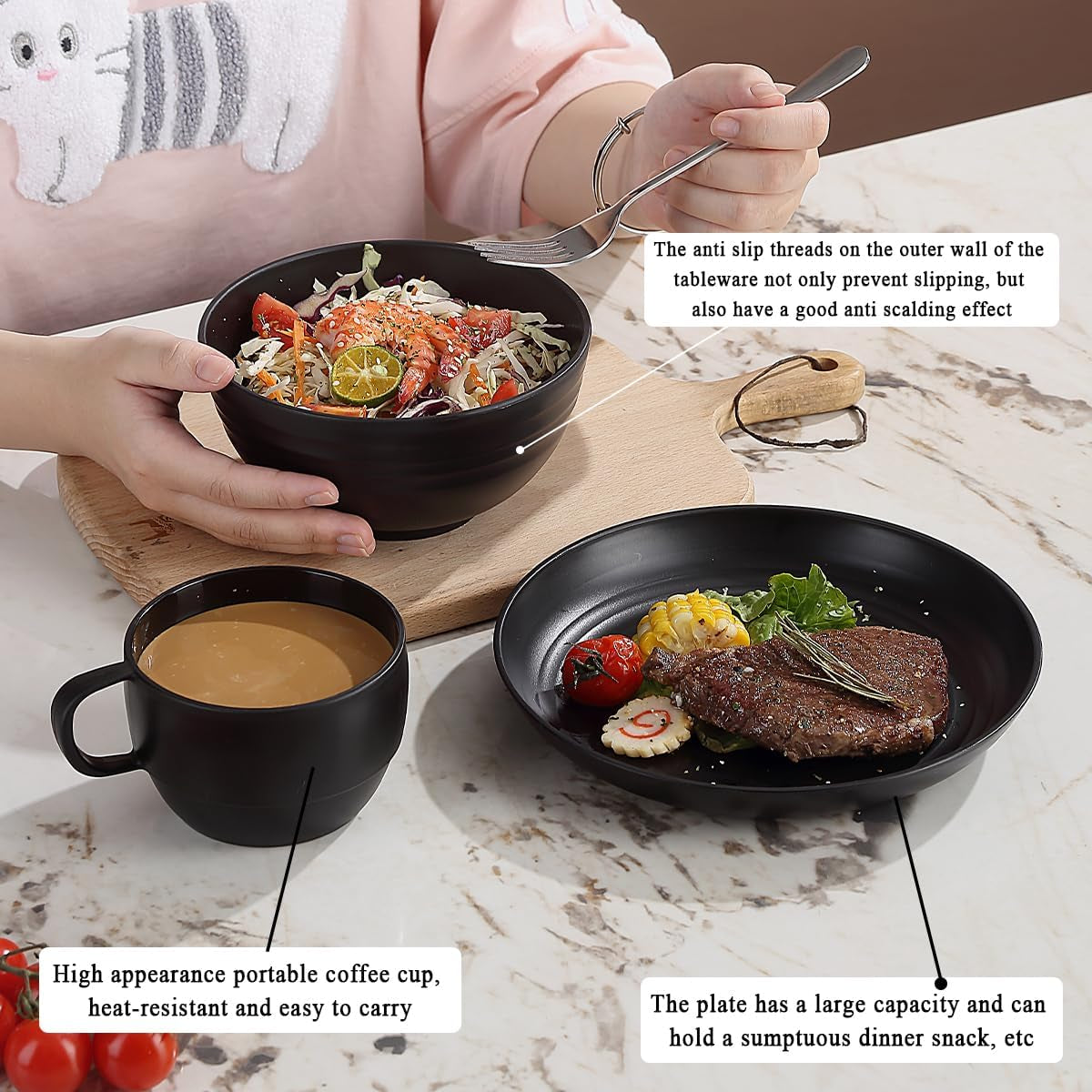2-Person Camping Mess Kit with Silverware Set - Spoons, Forks, and Knives - Portable and Easy to Clean Camping Essentials