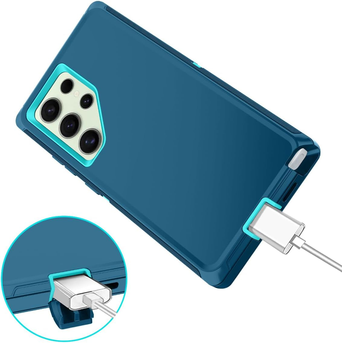 Rugged Heavy-Duty 3-Layer Full Body Case for Samsung Galaxy S23/S24 FE Plus Ultra - Shockproof and Dust Resistant