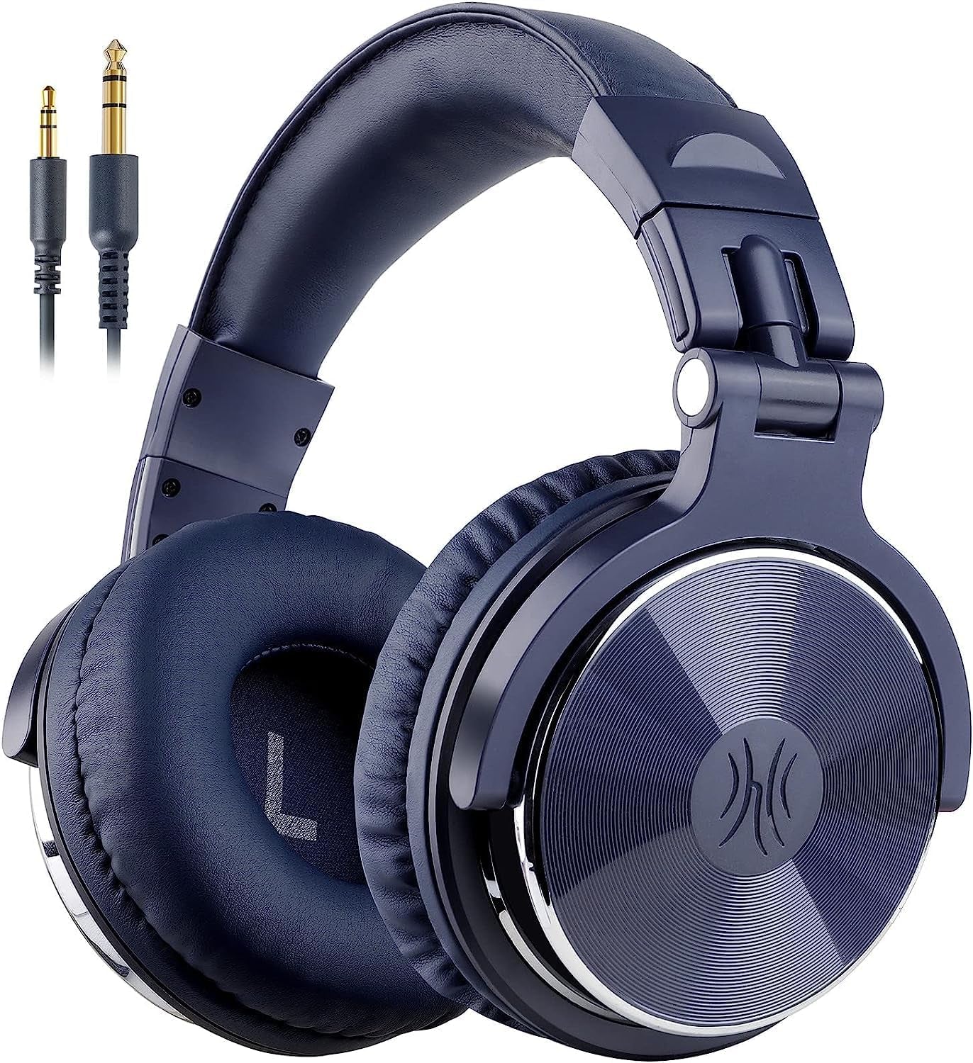 Over-Ear Wired Headphones - 50mm Neodymium Drivers, In-Line Microphone, and Dual 3.5mm/6.35mm Connectors