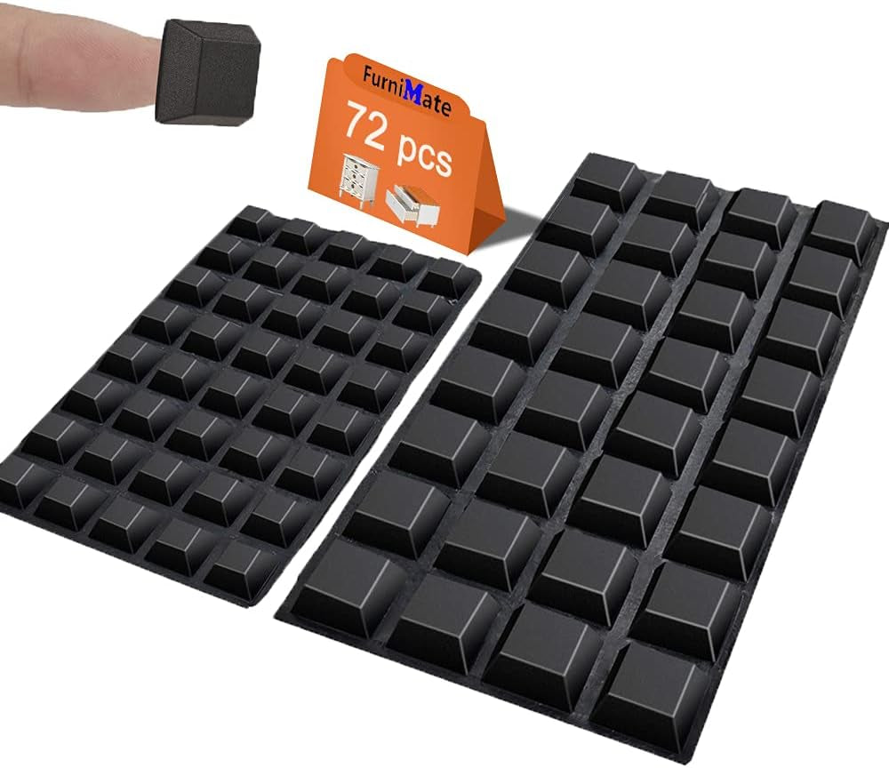 Adhesive Rubber Feet for Electronics - 16 Pack Black Self-Adhesive Bumpers