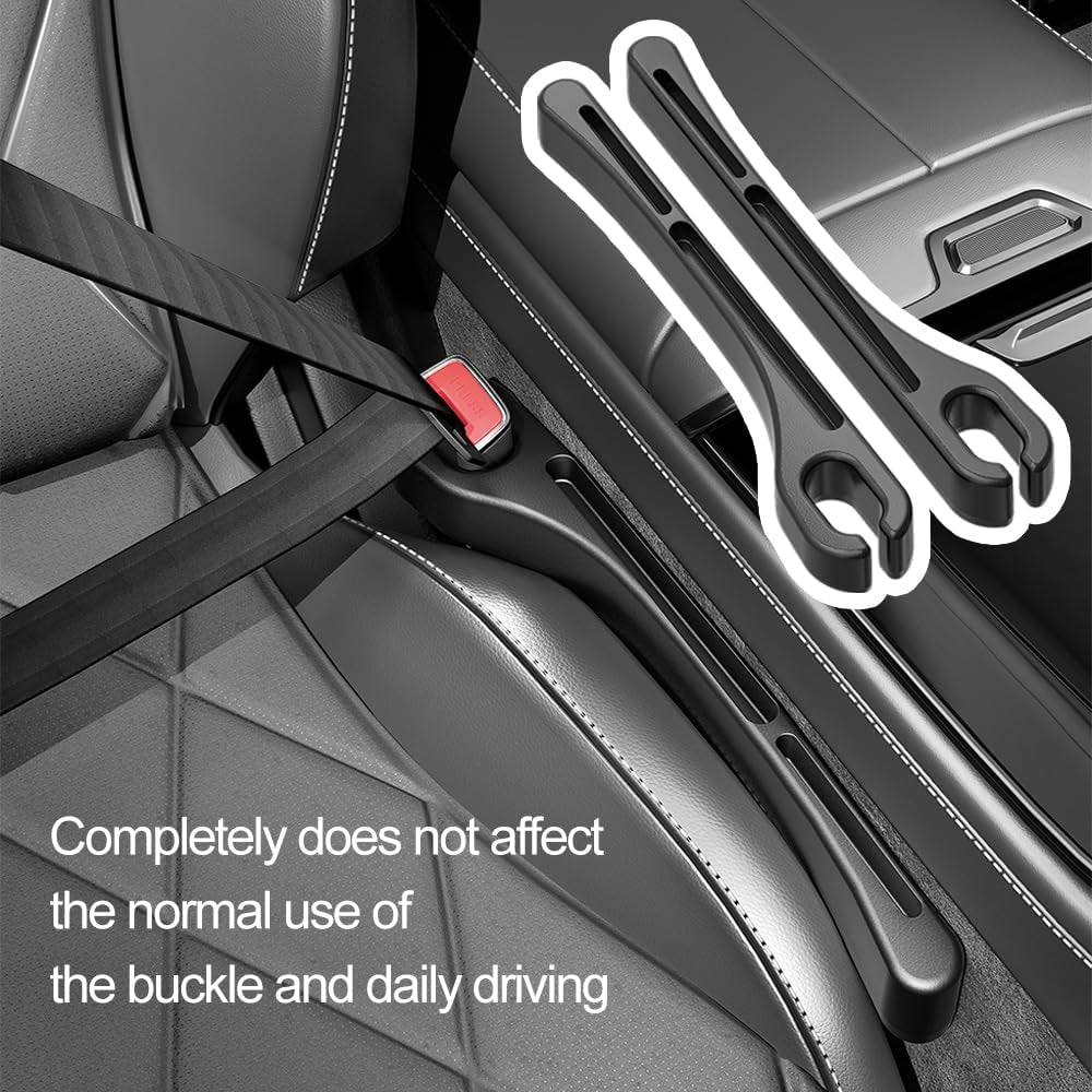 2-Pack Enhanced Car Seat Gap Filler with Phone Holder - Multifunctional Organizer - Universal (Black)