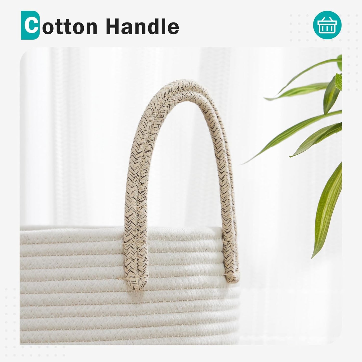 Cotton Rope Laundry Hamper by , 58L - Woven Collapsible Laundry Basket - Clothes Storage Basket for Blankets, Laundry Room Organizing, Bedroom Storage, Clothes Hamper – Brown
