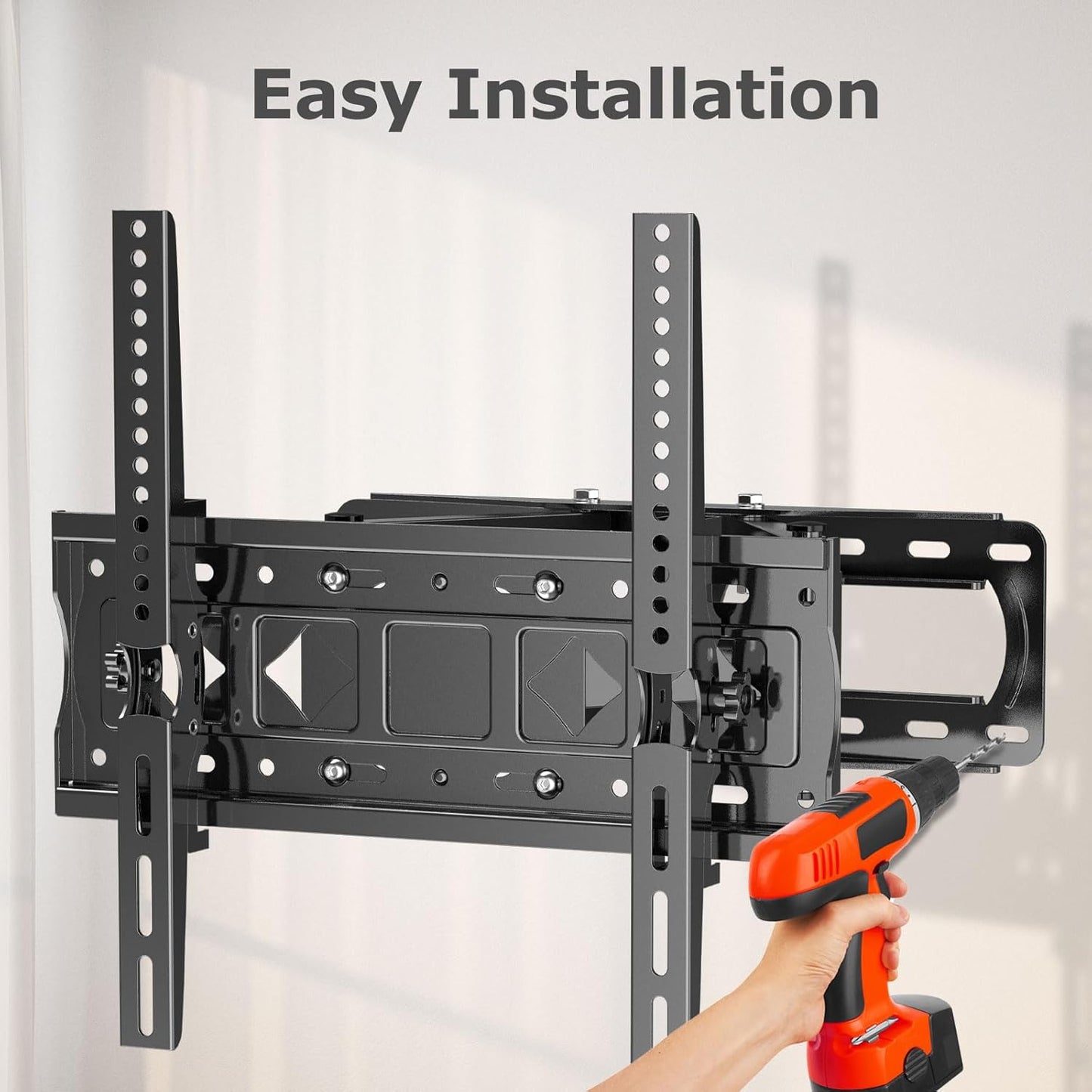 Full Motion TV Wall Mount for 26-65 Inch Flat and Curved TVs, Swivel and Tilt Articulating Arms, Max VESA 400x400mm, Supports Up to 99 lbs