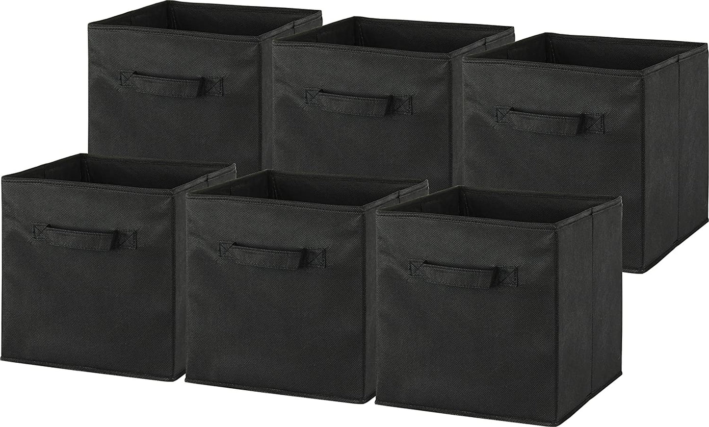 Simplehouseware Foldable Storage Bins Cubes Organizer, 6 Pack, Black