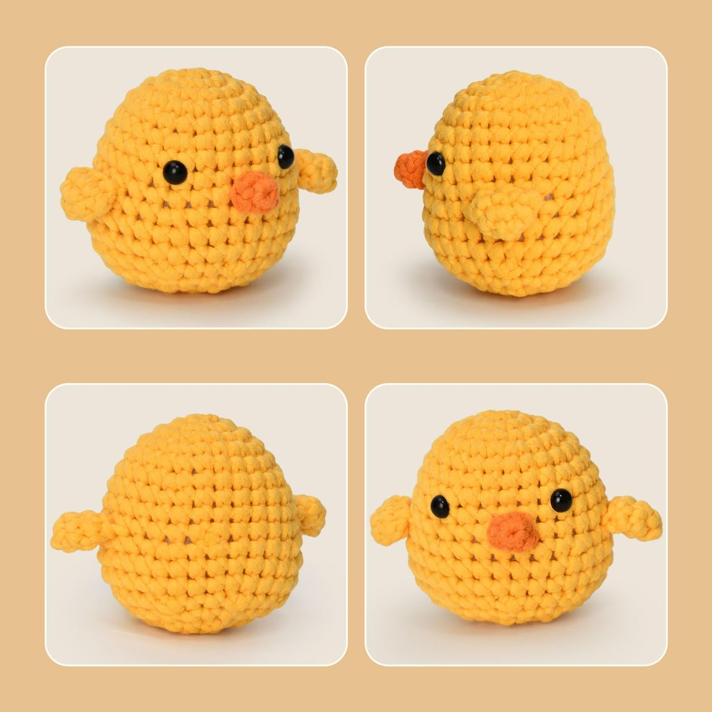 Beginner's Crochet Animal Kit with Step-by-Step Video Tutorials - Ideal Gift for Birthdays for Kids and Adults