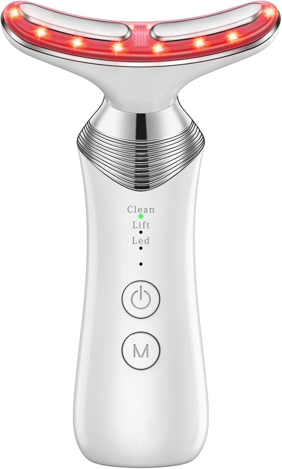 4-in-1 Red Light Therapy Device for Face and Neck with Multi-Color LED for Skin Rejuvenation and Massage