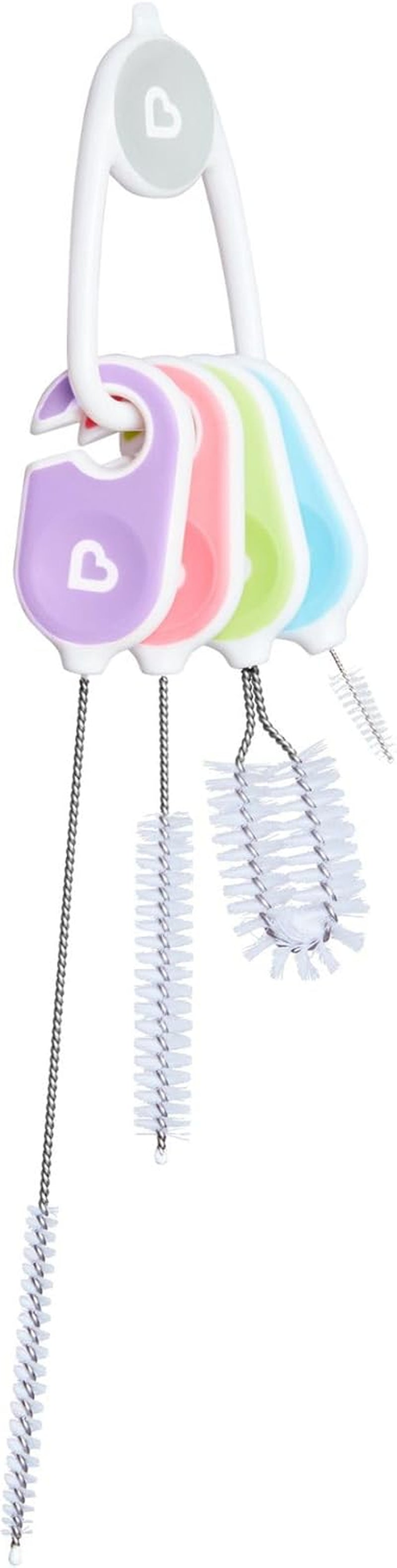 Bottle and Cup Cleaning Brush Set with Key Ring, Ergonomic Handle, 4 Piece
