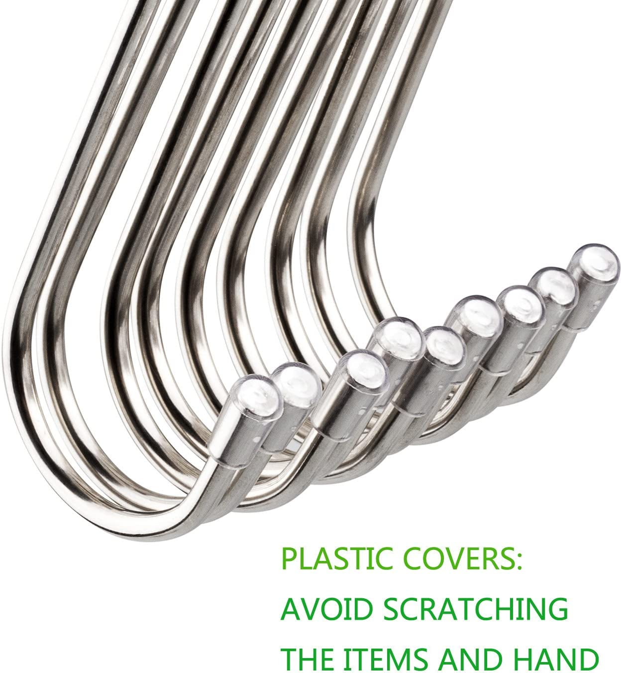 20 Pack S Shaped Hooks Stainless Steel Metal Hangers Hanging Hooks for Kitchen, Work Shop, Bathroom, Garden