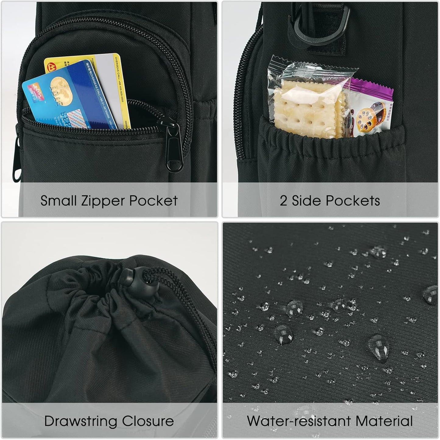 Insulated Water Bottle Carrier Bag - 32oz, 40oz Bottles, Adjustable Shoulder Strap and Dual Pockets