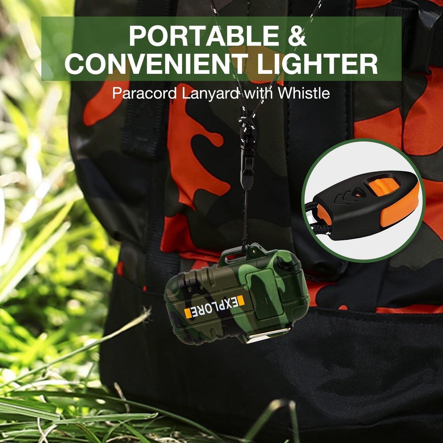 USB Rechargeable Arc Plasma Lighter - Waterproof Tactical EDC Gear for Camping and Survival (Camouflage)