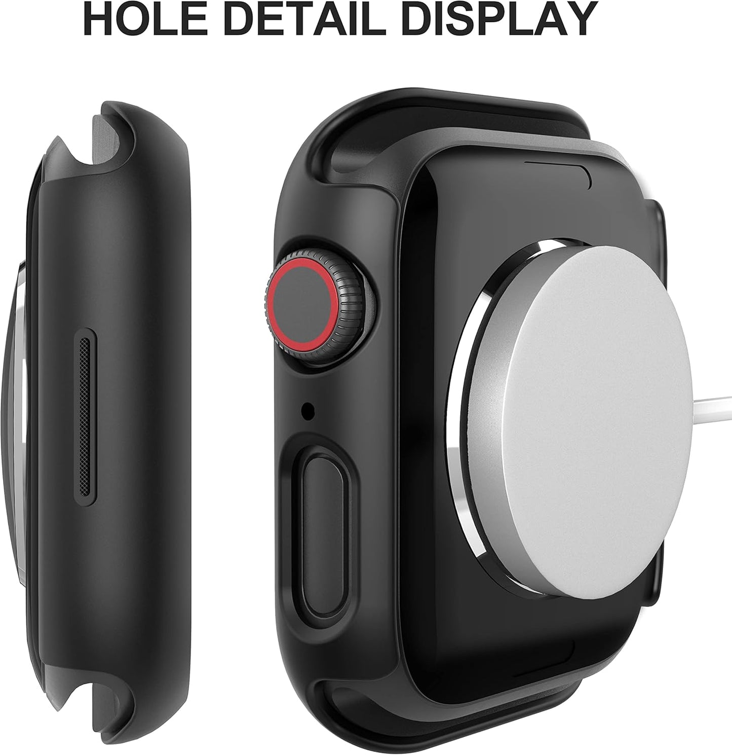 2-Pack Tempered Glass Screen Protector Case for Apple Watch Series 8/7/6/5/4/SE/SE 2 (44mm) - Ultra-Thin All-Around Protection Cover - Black
