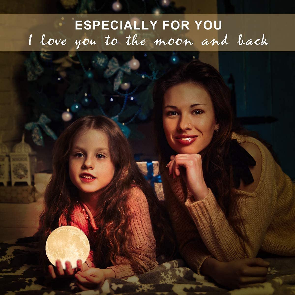 Moon Lamp-Home Décor, Mothers Day Gift with Brightness Control, Gift for Women, LED Night Light, Bedroom, Living Room, Kids Birthday Gift, Ceramic Hand Base, 3.5", White & Yellow