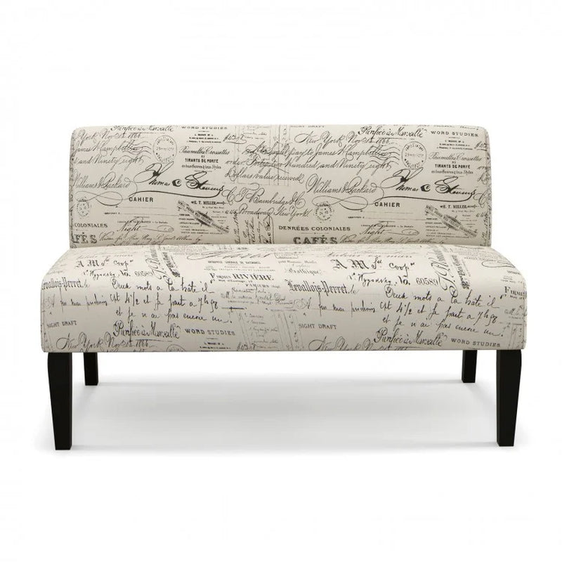 Armless Loveseat Sofa with Backrest and Spring Cushion Support