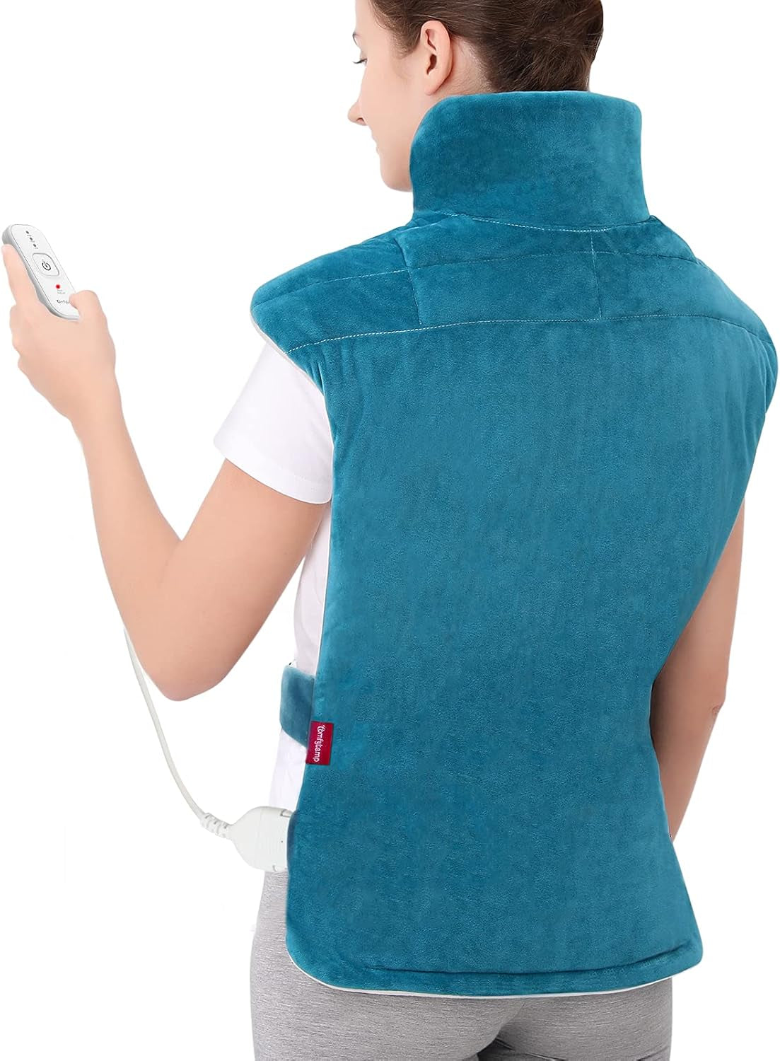 XXL Large Electric Heating Pad for Back, Neck, and Shoulders - 22" x 33", 3 Heat Settings, 2-Hour Auto Shut Off, Machine Washable - Blue