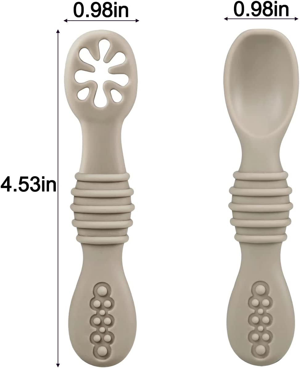 Silicone Baby Feeding Spoons, Self-Feeding | 6-Pack BPA-Free Toddler Weaning Utensils | Suitable for Infants 6+ Months