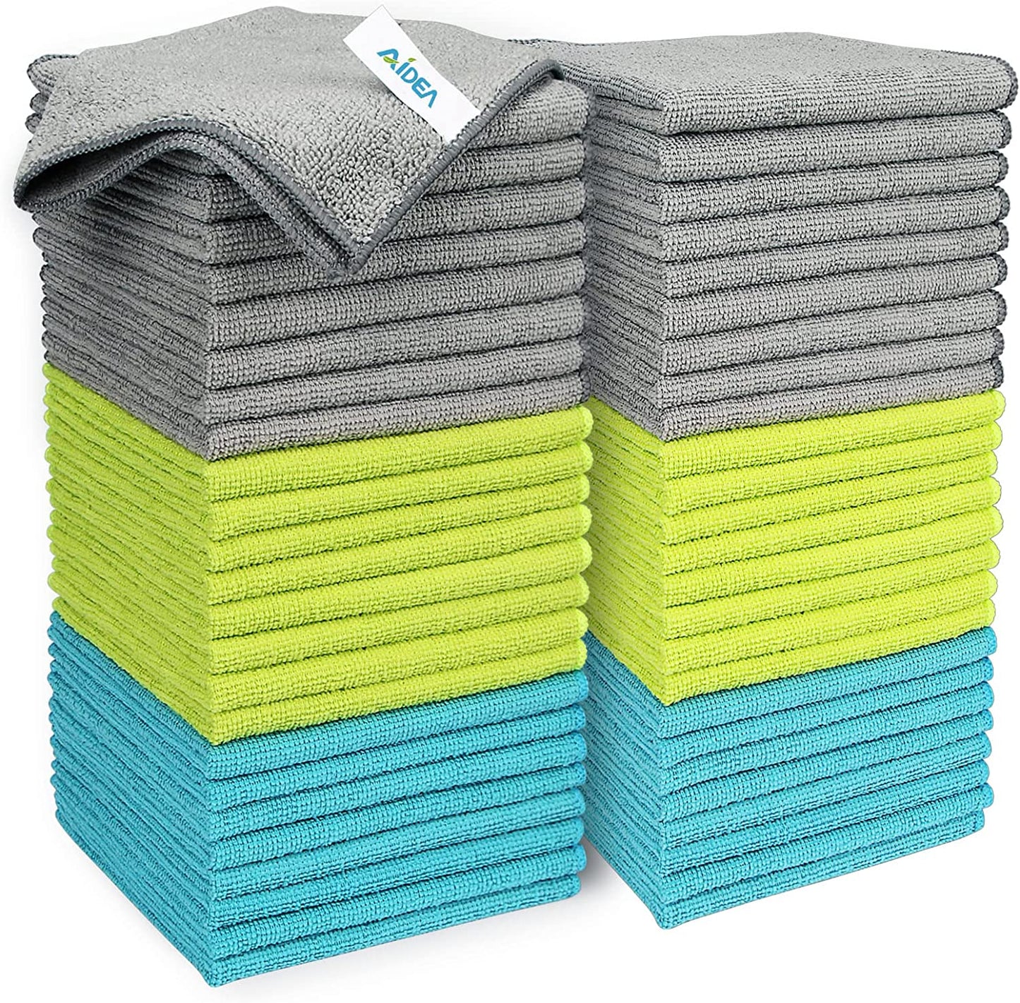 50-Pack Microfiber Cleaning Cloths - Soft, Highly Absorbent, Lint-Free and Streak-Free Towels (12" x 12")