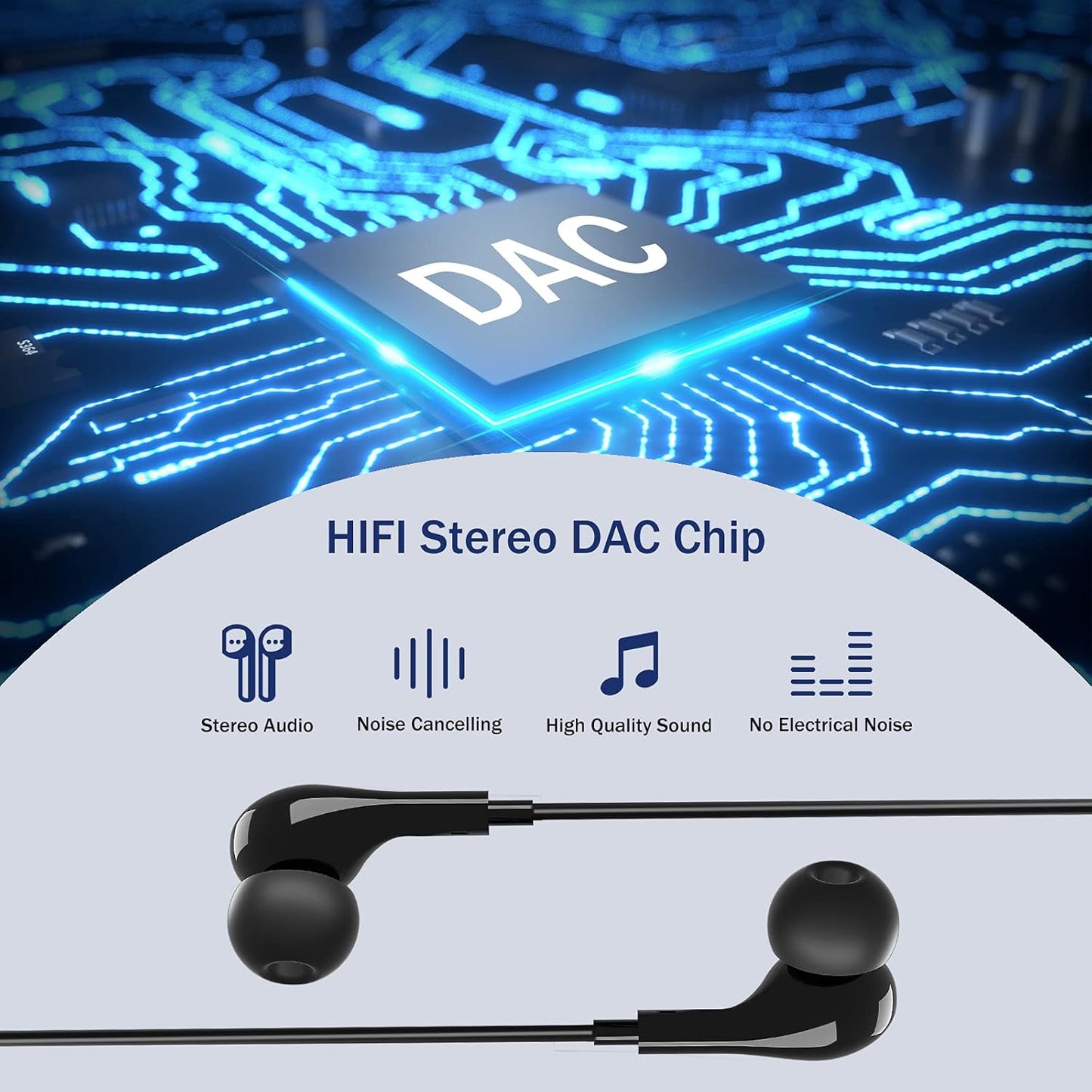 USB-C Noise Cancelling Earbuds with Microphone- Magnetic In-Ear Design