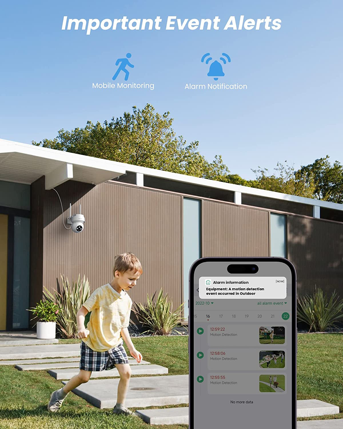 Outdoor Wired Security Camera - 2.4G WiFi PTZ IP Camera, Color Night Vision, Motion Tracking Surveillance