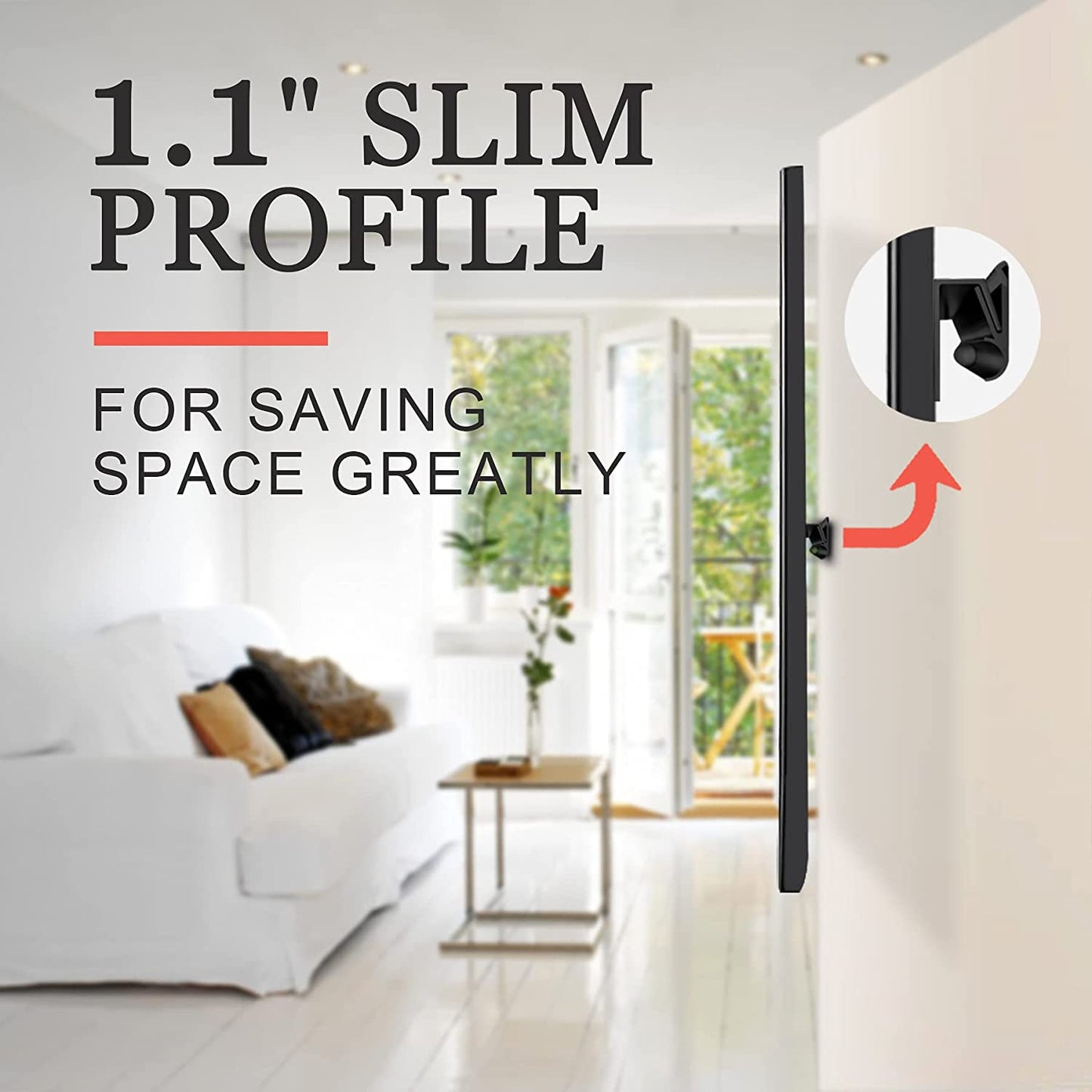 Studless TV Wall Mount - No Damage, No Drill Installation for Flat Screen TVs (12-55 Inches, Up to 99 lbs) Hardware and Levels Included