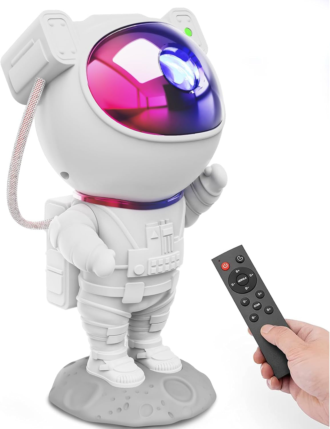 Astronaut Star Projector Night Light - Galaxy Nebula Ceiling Projection Lamp with Timer and 360° Adjustable Design for Kids and Adults Room Decor