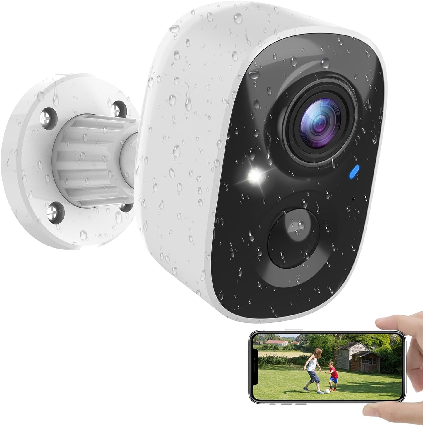 Wireless Outdoor Security Camera System (2-Pack) - Battery-Powered Home Surveillance with AI Motion Detection, Spotlight, Siren Alarm