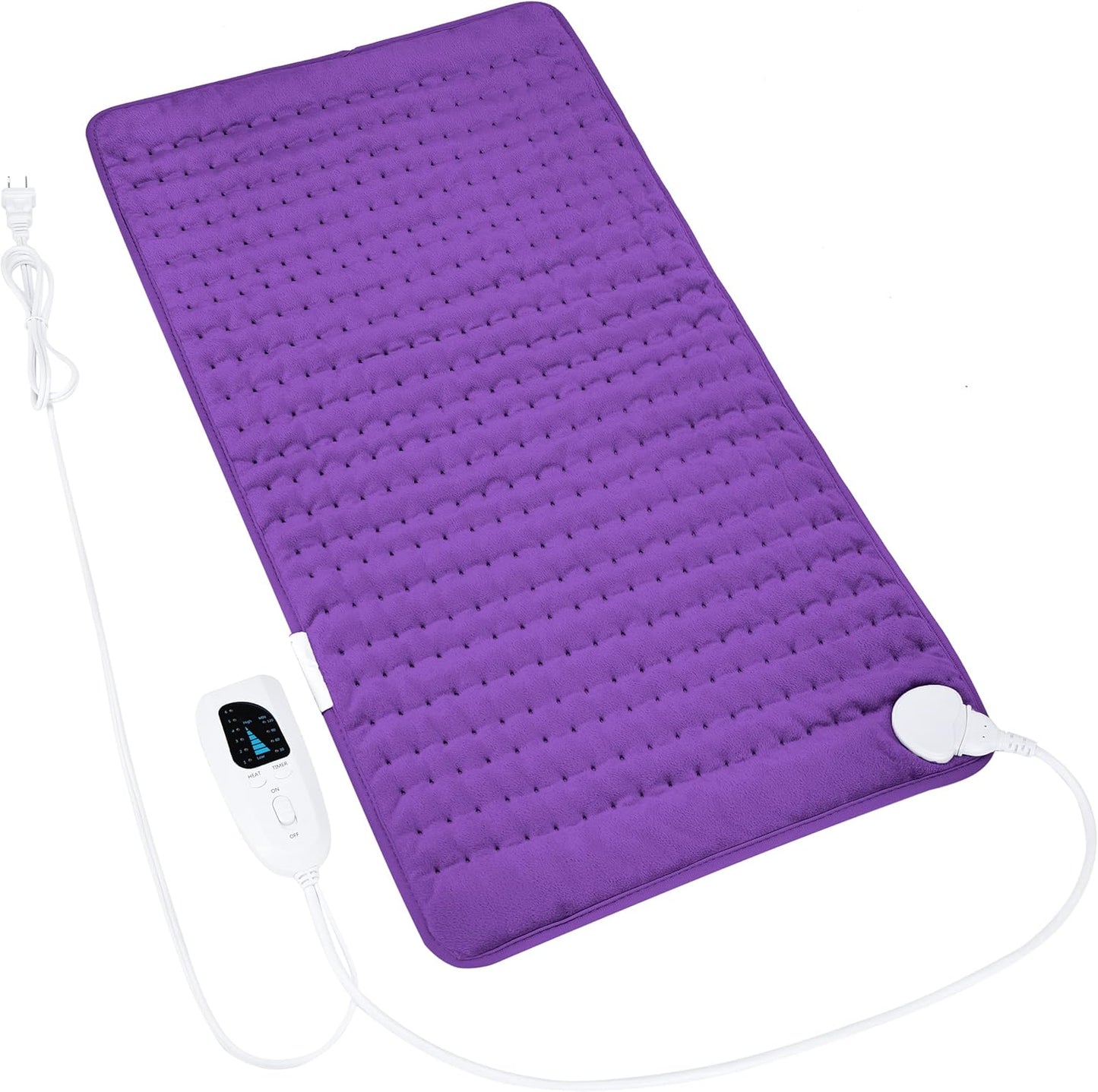 Electric Heating Pad with Moist and Dry Heat Options, Adjustable Temperature and Timer Settings