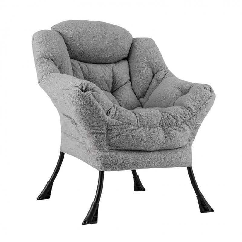 Sherpa Upholstered Accent Chair with Comfort Headrest