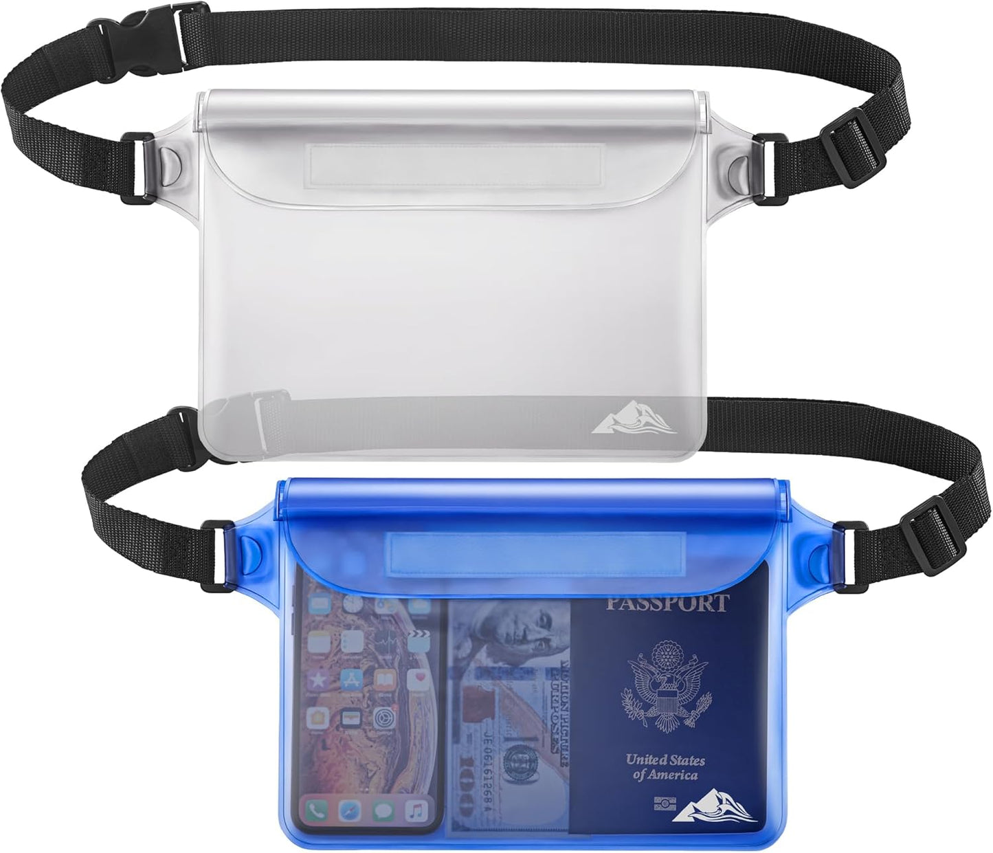 2-Pack Waterproof Pouch - Touch Sensitive Screen and Adjustable Waist Strap | Protect Your Phone and Valuables During Water Activities |