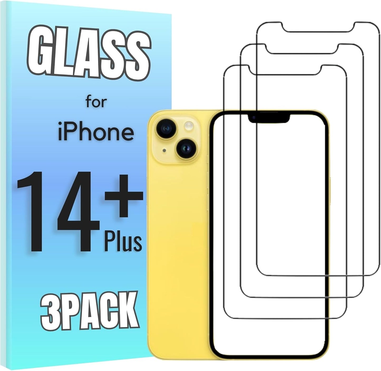 3-Pack Tempered Glass Screen Protector for iPhone 15 Pro - High Transparency, 9H Hardness, Ultra Tactile Protection for 6.1" Display