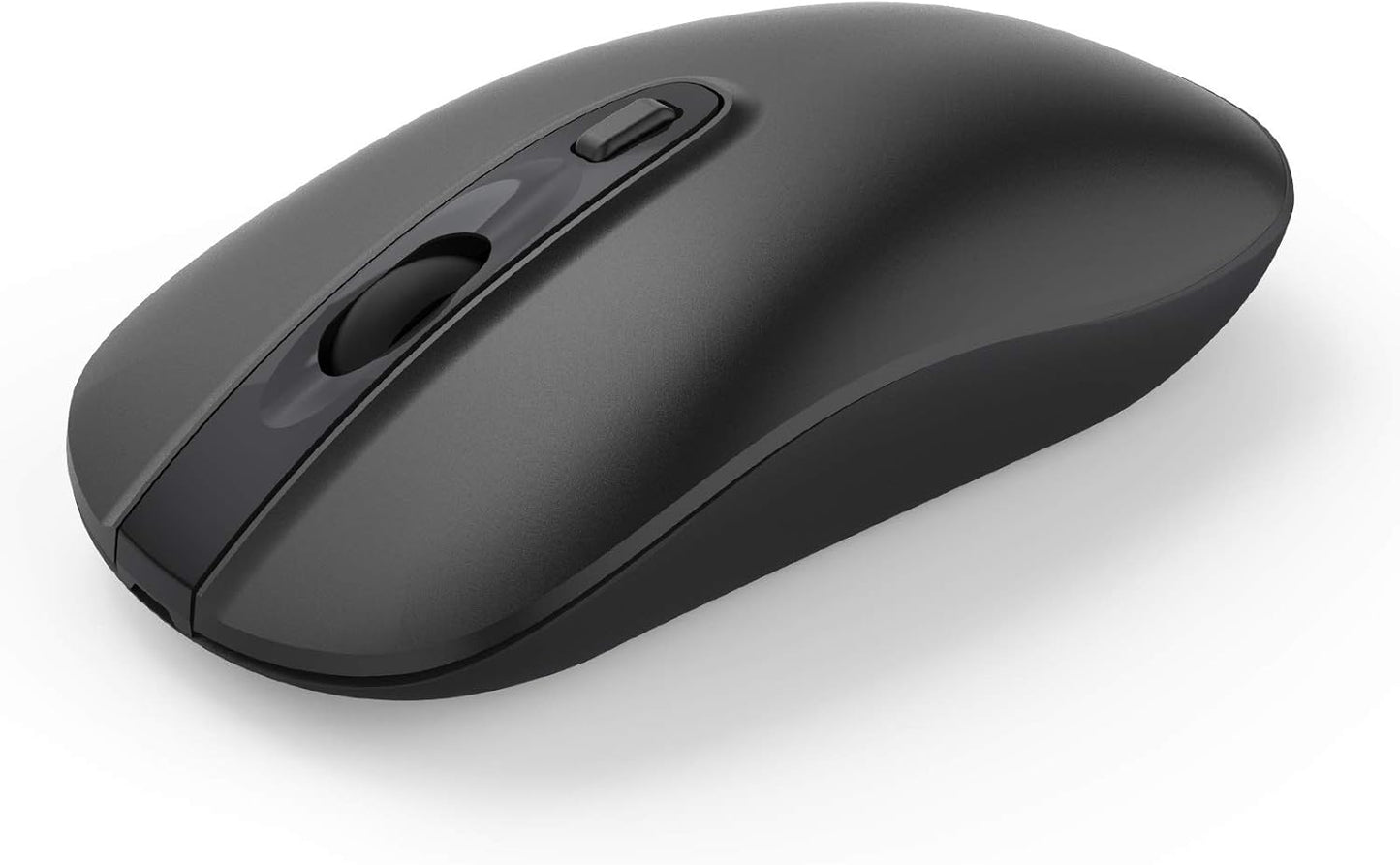 Wireless Ergonomic Optical Mouse with 2.4G Nano Receiver - Low Noise Design for Laptop, Desktop, and MacBook (Black)