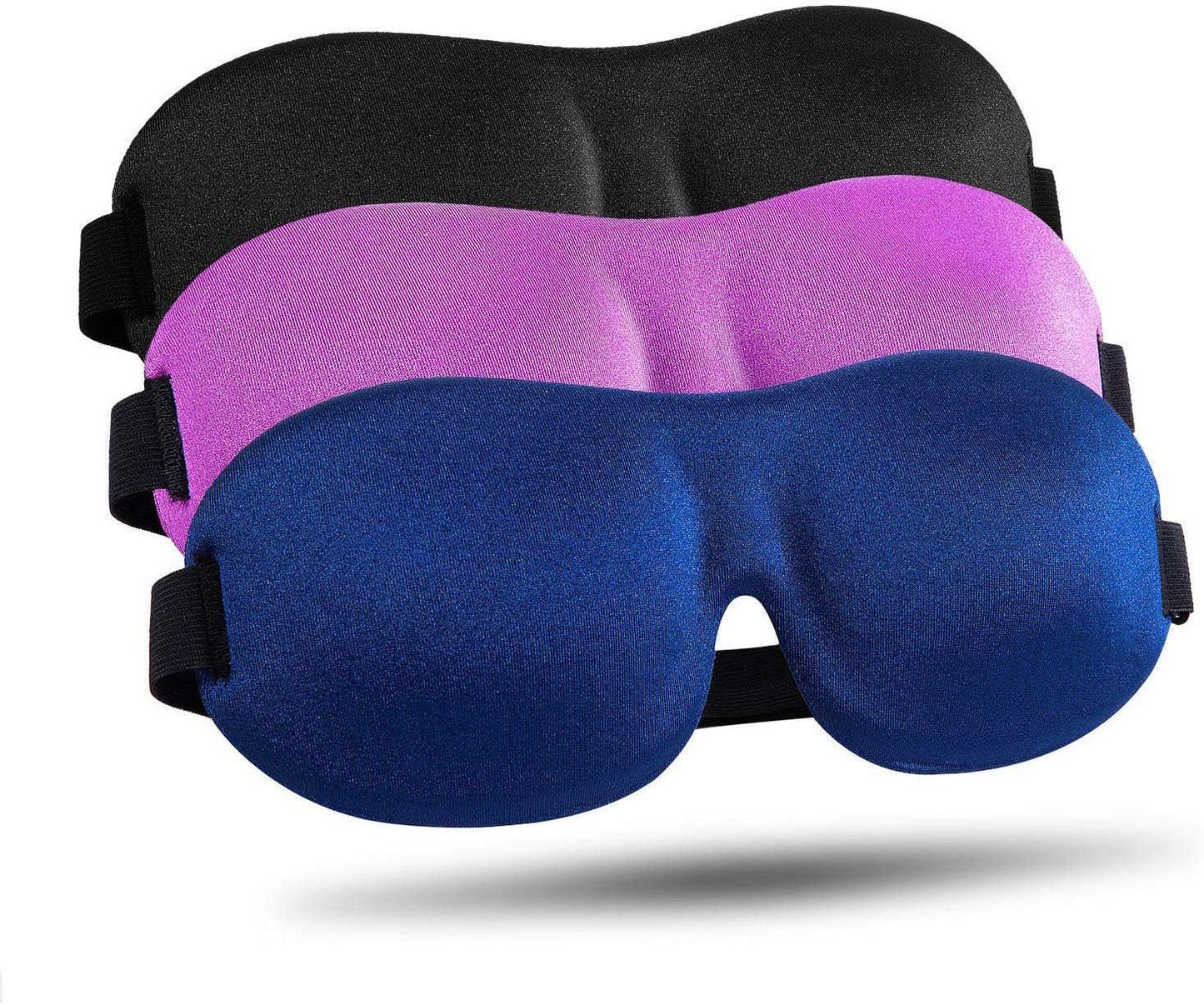 3D Blackout Sleep Masks for Side Sleepers, Pack of 3 - Ideal for Men and Women