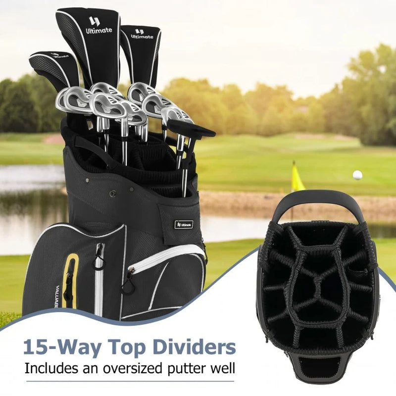 9.5-Inch Lightweight Golf Cart Bag Featuring 15-Way Top Dividers
