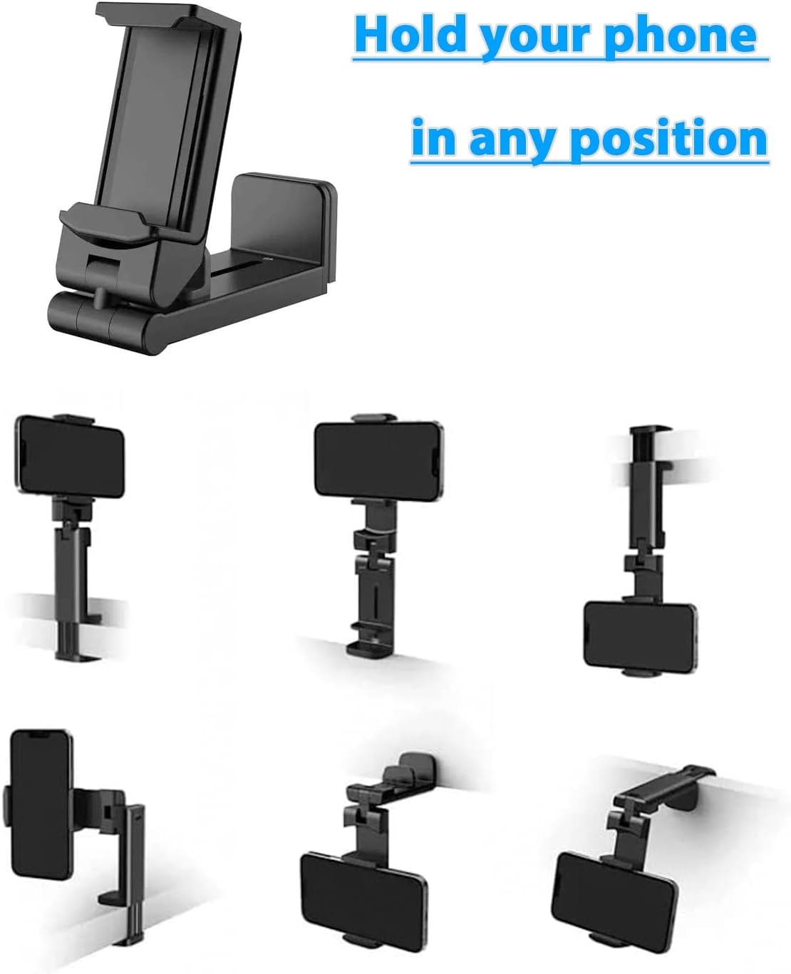 Universal Airplane Cell Phone Holder - Hands-Free In-Flight Mount Clip, Portable and Foldable Travel Accessory for Airplane Tray Table