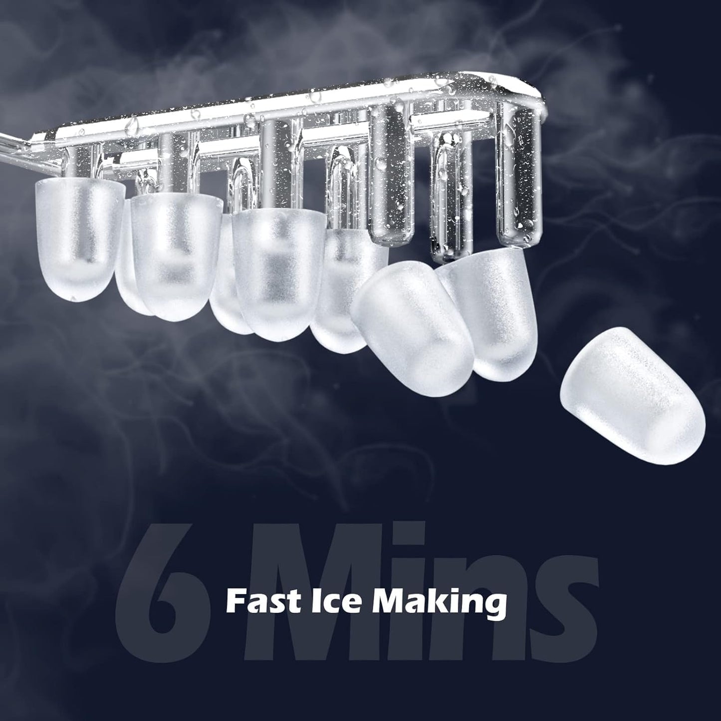 Compact Ice Maker with Carry Handle - 26.5 lbs/24H Self-Cleaning Countertop Ice Machine for Home Use, Ideal Gift for Christmas, Birthdays Gifts