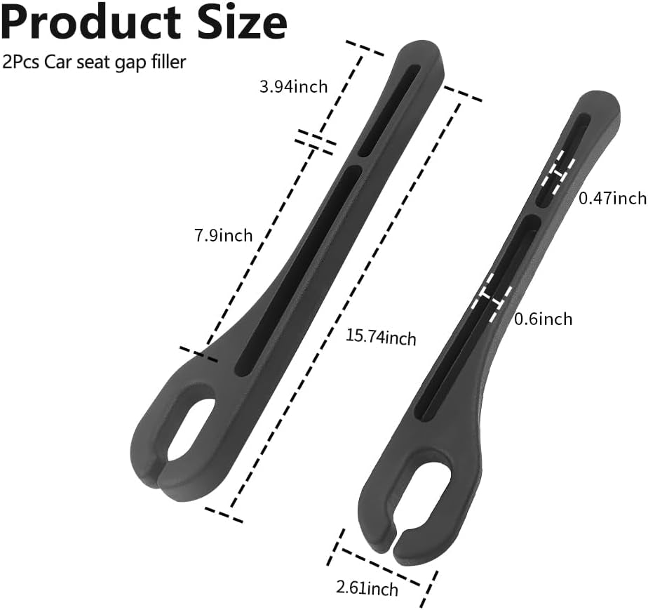 2-Pack Enhanced Car Seat Gap Filler with Phone Holder - Multifunctional Organizer - Universal (Black)
