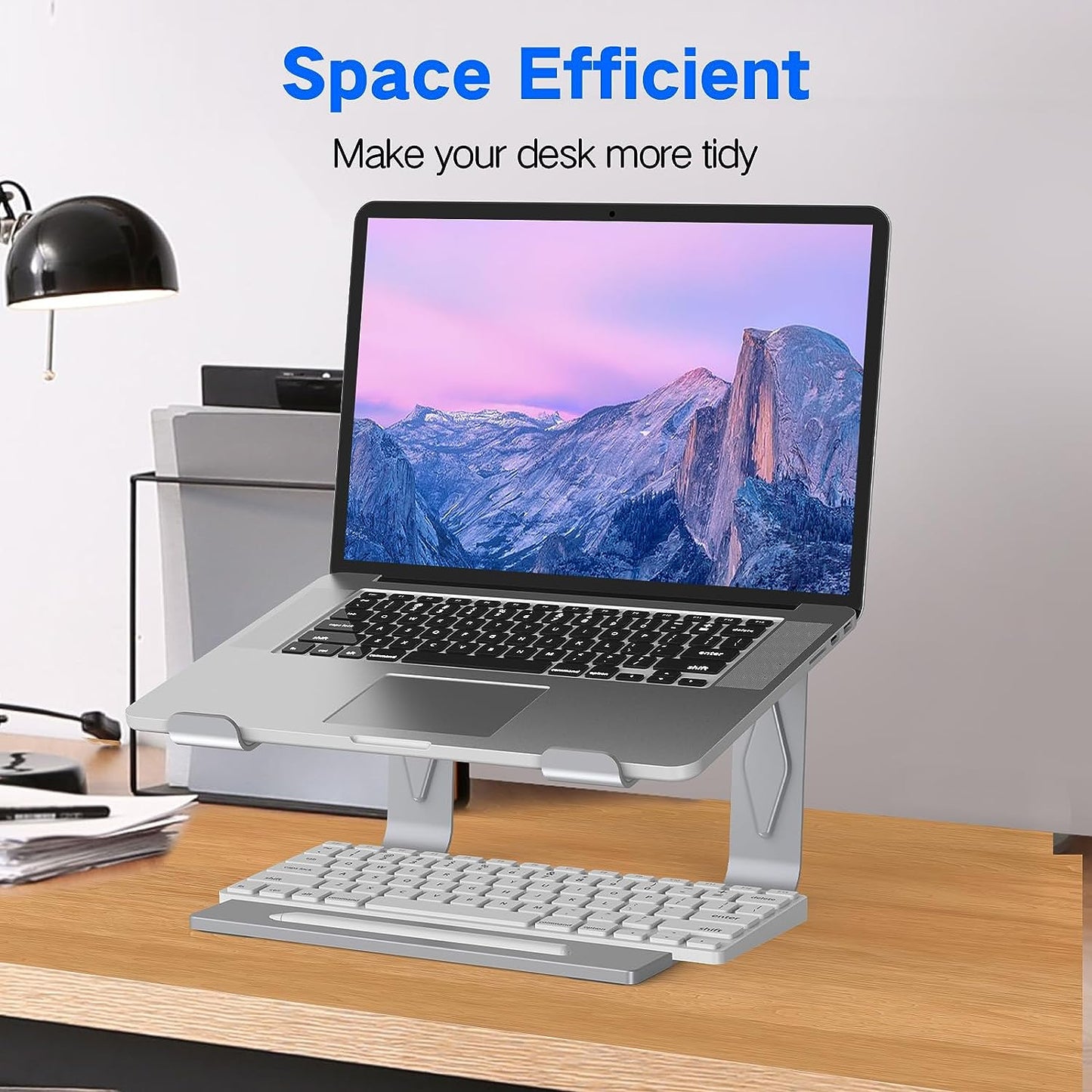 Metal Laptop Stand for Desk - Removable and Ventilated Riser Compatible with 10-15.6” Laptops