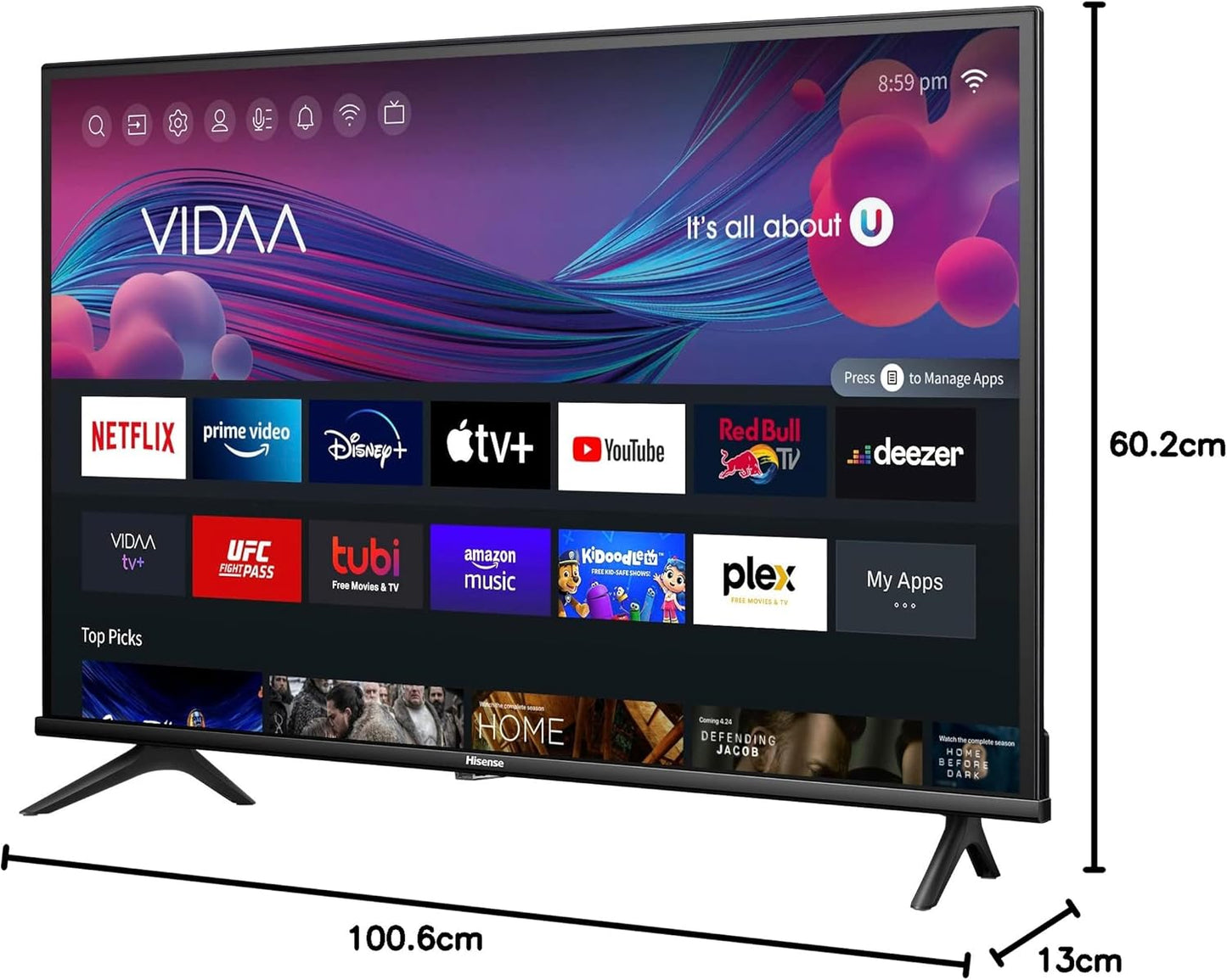 40" Smart Full HD 1080P VIDAA Television with DTS Trusurround - 2023 Canada Model