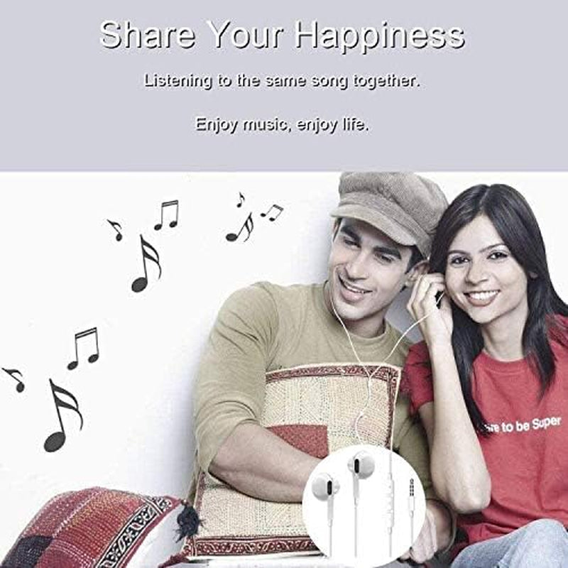 2-Pack 3.5mm Wired In-Ear Earphones with Noise Isolation, Built-In Microphone, and Volume Control