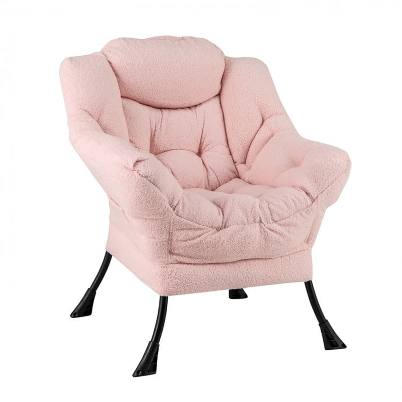 Sherpa Upholstered Accent Chair with Comfort Headrest
