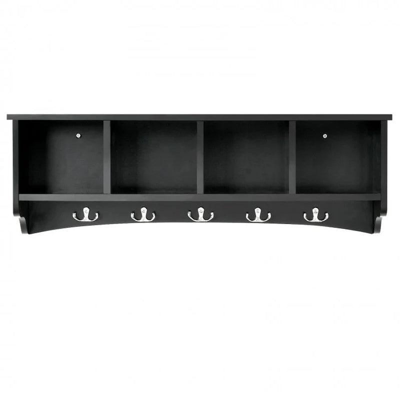 Wall-Mounted Entryway Shelf and Coat Rack Storage Solution
