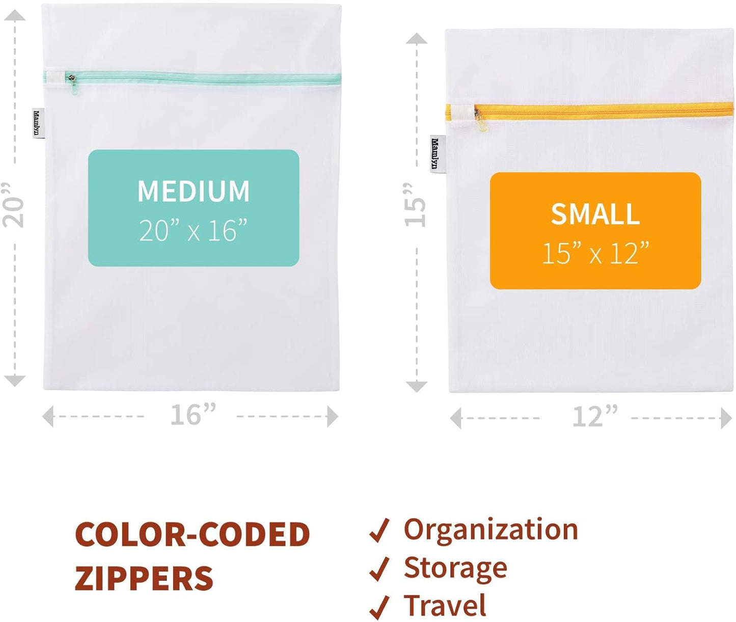 Mesh Laundry Bags Set (1 Medium, 1 Small)