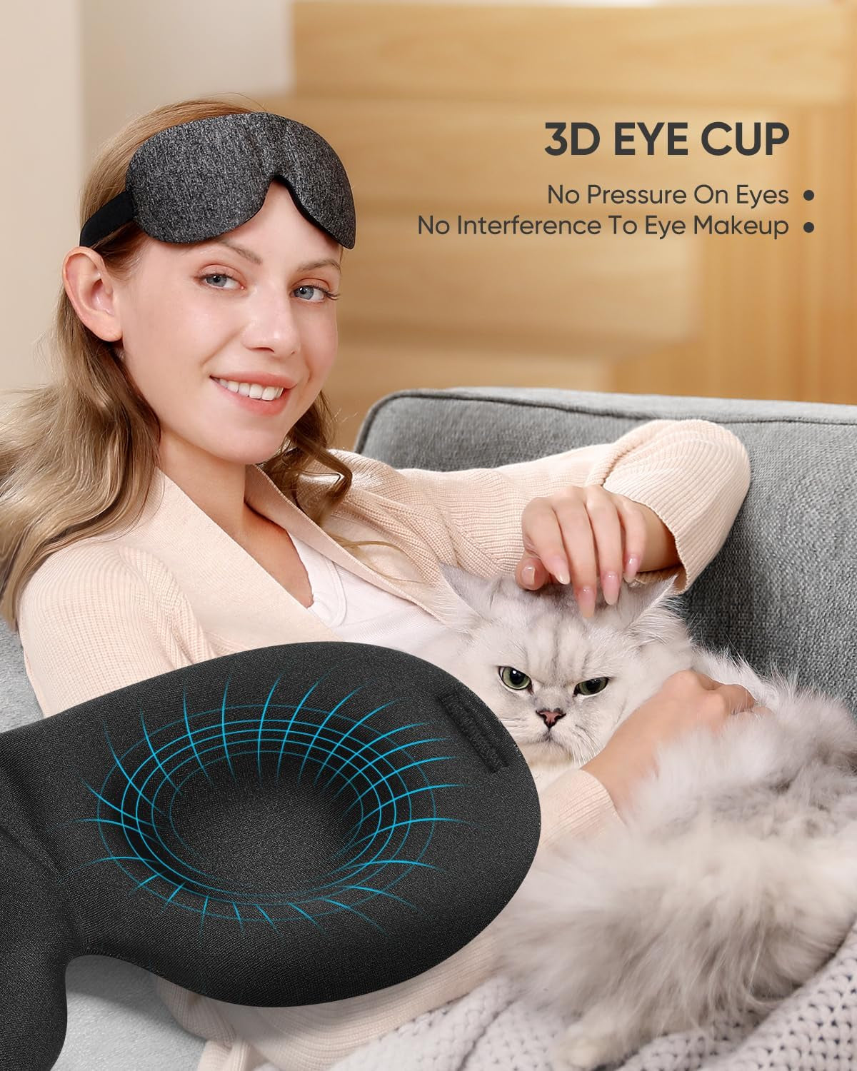 3D Blackout Sleep Masks for Side Sleepers, Pack of 3 - Ideal for Men and Women