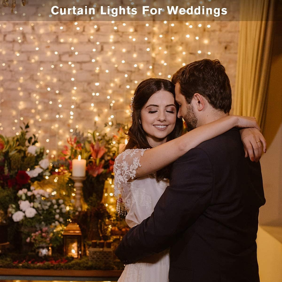 300 LED Warm White Curtain Fairy Lights with 8 Modes, USB Powered Icicle String Lights with Remote and Timer for Indoor and Outdoor Decoration (9.8 x 9.8 Ft)