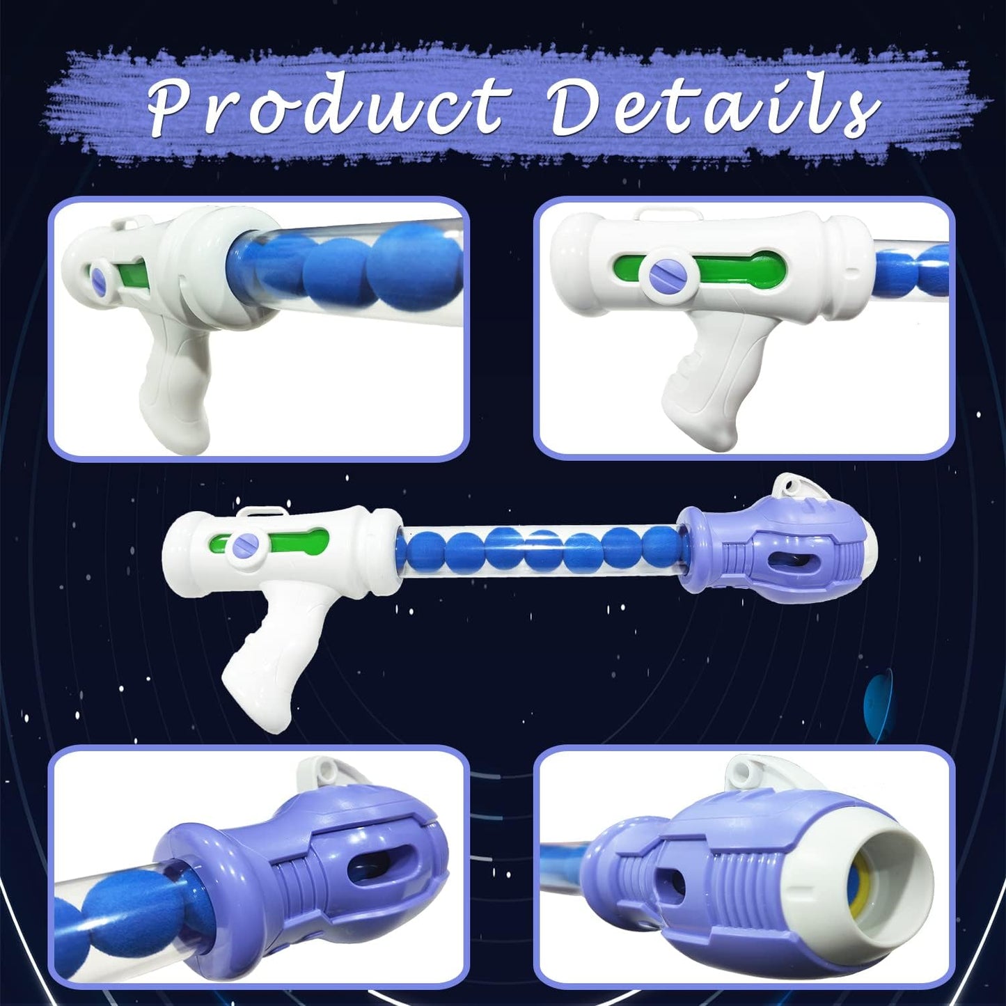 Foam Ball Popper Shooting Game Set for Children Ages 6+ Includes 2 Air Guns, Shooting Target, and 24 Foam Balls