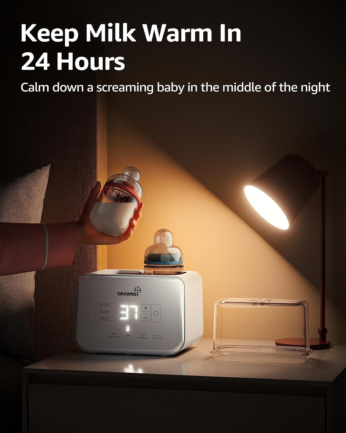 8-in-1 Fast Baby Bottle Warmer - Timer, Temperature Control, Defrost, Sterilization, Heating Functions, Accommodates Two Bottles
