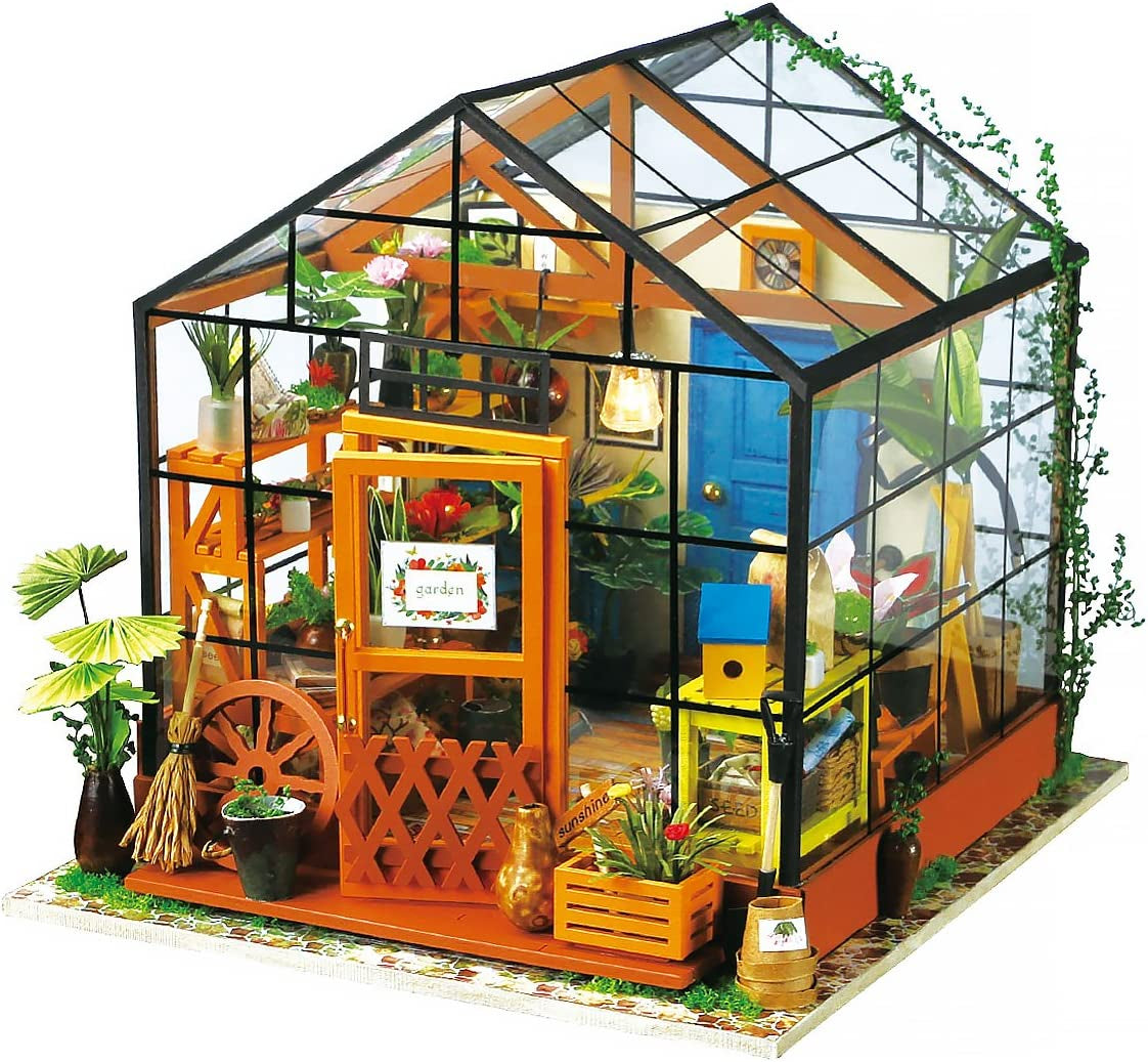 Miniature House Kit, DIY Dollhouse Kit Crafts for Adults, 1:24 Scale Model House Kit for Adults to Build, Best Gift for Her - Cathy'S Flower House