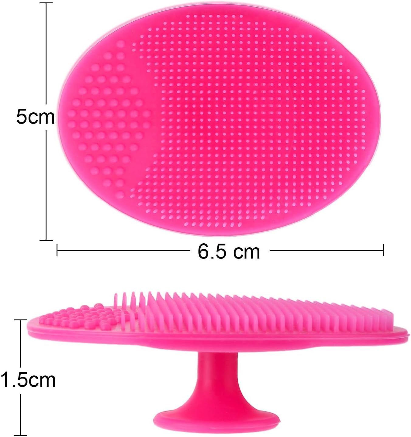 Silicone Facial Cleansing Brush - Soft Exfoliating Scrubber for All Skin Types (Blue & Red)